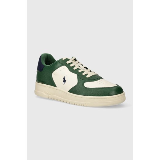Polo Ralph Lauren sneakersy skórzane Masters Crt kolor zielony 809931571003 ze sklepu ANSWEAR.com w kategorii Buty sportowe męskie - zdjęcie 170501313
