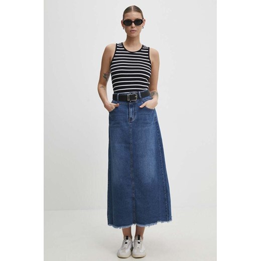 Answear Lab spódnica jeansowa kolor niebieski maxi prosta Answear Lab M ANSWEAR.com