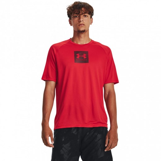 Męska koszulka treningowa Under Armour UA Tech Print Fill SS - czerwona ze sklepu Sportstylestory.com w kategorii T-shirty męskie - zdjęcie 170502393