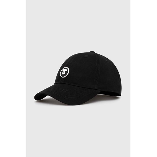 AAPE czapka z daszkiem bawełniana Cotton kolor czarny z aplikacją ACP4865 ze sklepu PRM w kategorii Czapki z daszkiem męskie - zdjęcie 170502731