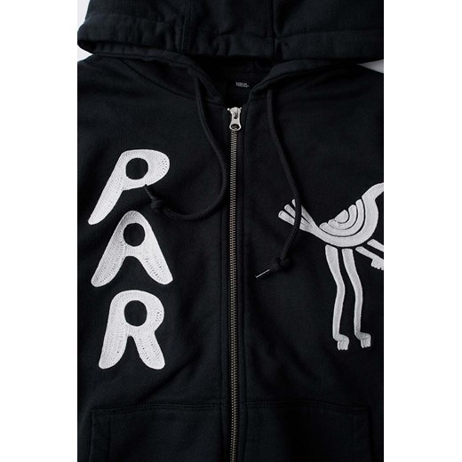 by Parra bluza bawełniana Zipped Pigeon Zip Hooded męska kolor czarny z kapturem By Parra XL PRM