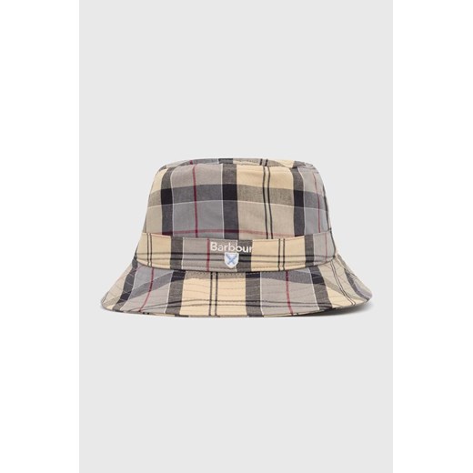 Barbour kapelusz bawełniany Tartan Bucket Hat kolor beżowy bawełniany MHA0618 ze sklepu PRM w kategorii Kapelusze męskie - zdjęcie 170503080
