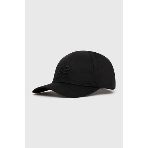 C.P. Company czapka z daszkiem bawełniana Gabardine kolor czarny z aplikacją 16CMAC282A006288A ze sklepu PRM w kategorii Czapki z daszkiem damskie - zdjęcie 170503150