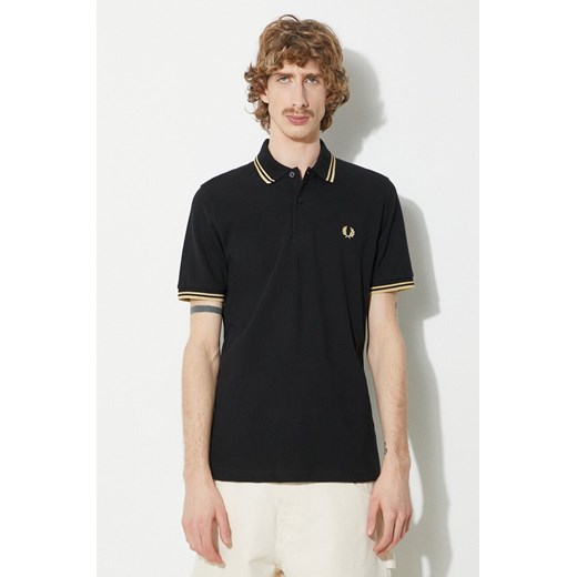 Fred Perry polo bawełniane Twin Tipped Shirt kolor czarny z aplikacją M12.157 ze sklepu PRM w kategorii T-shirty męskie - zdjęcie 170503400