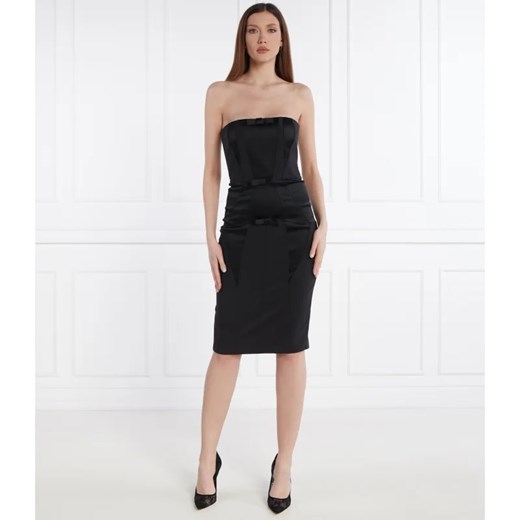 Elisabetta Franchi sukienka elegancka czarna dopasowana mini na lato 