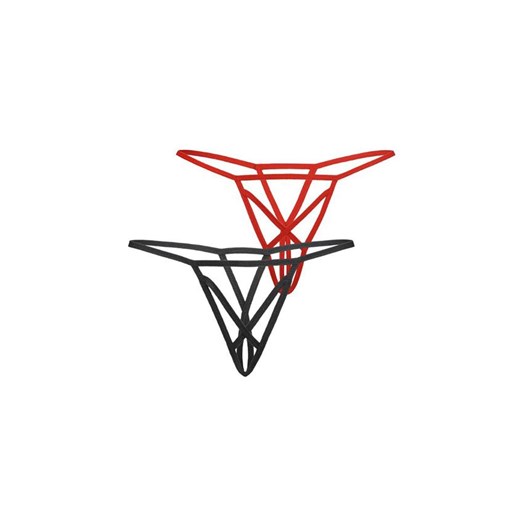 2-pack stringi sznurki z otwartym krokiem Mendi 3113, Kolor czarno-czerwony, Rozmiar L/XL, Teyli ze sklepu Intymna w kategorii Majtki damskie - zdjęcie 170504463