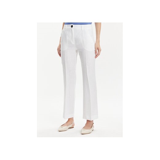 Marella Spodnie materiałowe Muschio 2413131272 Biały Regular Fit ze sklepu MODIVO w kategorii Spodnie damskie - zdjęcie 170507114