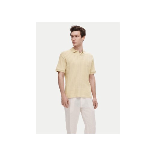 Selected Homme Polo Jaden 16092781 Beżowy Regular Fit ze sklepu MODIVO w kategorii T-shirty męskie - zdjęcie 170507184