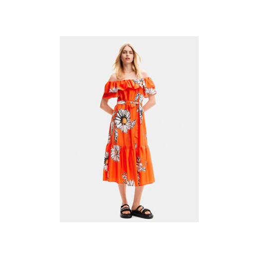 Desigual Sukienka letnia Georgeo 24SWVW02 Pomarańczowy Regular Fit ze sklepu MODIVO w kategorii Sukienki - zdjęcie 170507263