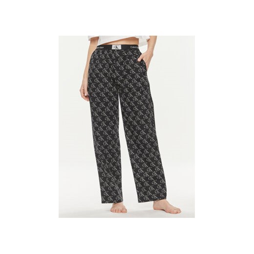 Calvin Klein Underwear Spodnie piżamowe 000QS6973E Czarny Regular Fit ze sklepu MODIVO w kategorii Piżamy damskie - zdjęcie 170507441
