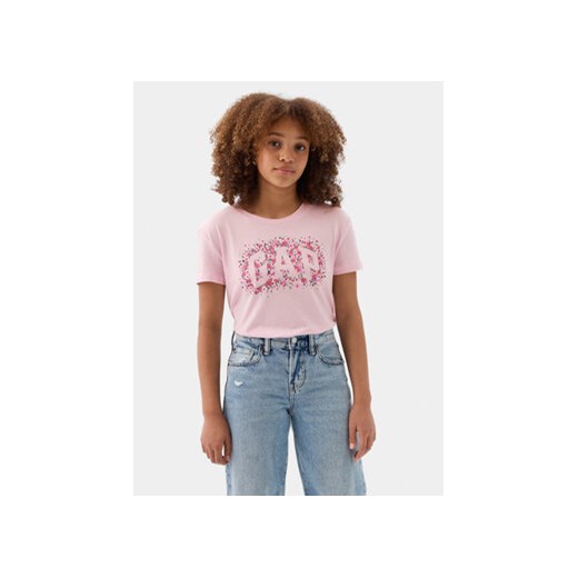 Gap T-Shirt 888862 Różowy Regular Fit ze sklepu MODIVO w kategorii Bluzki dziewczęce - zdjęcie 170507621