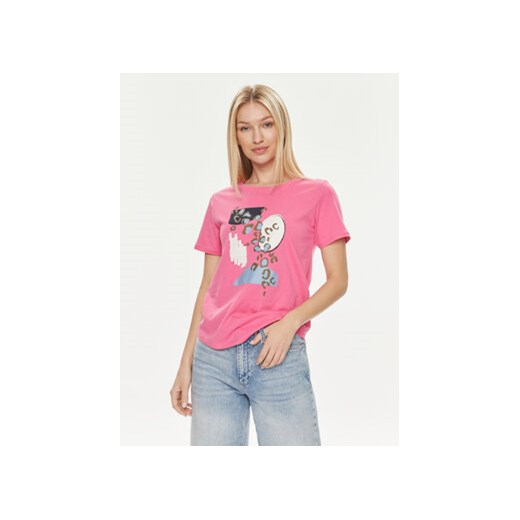 Fransa T-Shirt 20613466 Różowy Regular Fit ze sklepu MODIVO w kategorii Bluzki damskie - zdjęcie 170507682