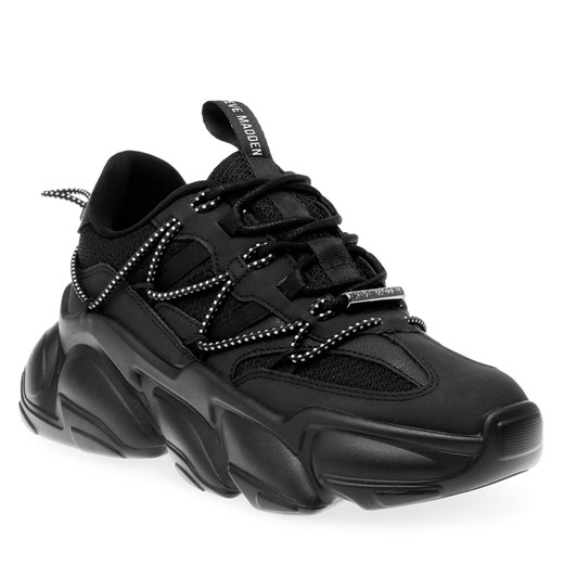 Buty sportowe damskie Steve Madden sneakersy czarne na jesień wiązane 
