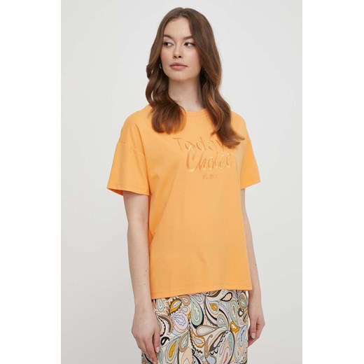 Mos Mosh t-shirt damski kolor pomarańczowy ze sklepu ANSWEAR.com w kategorii Bluzki damskie - zdjęcie 170510580
