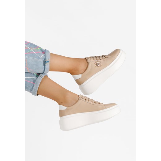 Khaki sneakersy na platformie Caliana ze sklepu Zapatos w kategorii Trampki damskie - zdjęcie 170510620