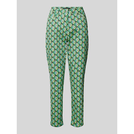 Spodnie materiałowe o kroju slim fit z nadrukiem na całej powierzchni ze sklepu Peek&Cloppenburg  w kategorii Spodnie damskie - zdjęcie 170512073