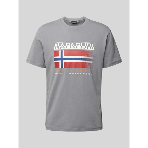 T-shirt z nadrukiem z logo i napisem model ‘S-KREIS’ ze sklepu Peek&Cloppenburg  w kategorii T-shirty męskie - zdjęcie 170513054