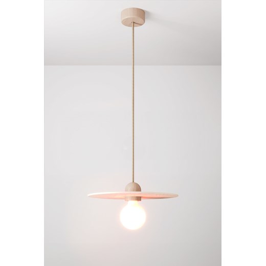 H & M - Wooden Ufo Ceiling Lamp With Light Bulb - Biały H & M One Size H&M