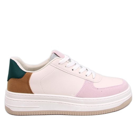 Sneakersy damskie Everss Pink różowe ze sklepu ButyModne.pl w kategorii Buty sportowe damskie - zdjęcie 170513531