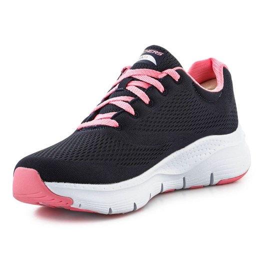 Buty sportowe damskie Skechers sznurowane na płaskiej podeszwie