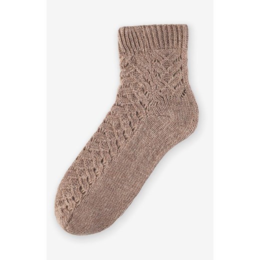 Marilyn beżowe skarpetki damskie bawełniane z ażurowym splotem E103, Kolor beżowy, Rozmiar uniwersalny, Marilyn ze sklepu Primodo w kategorii Skarpetki damskie - zdjęcie 170514154