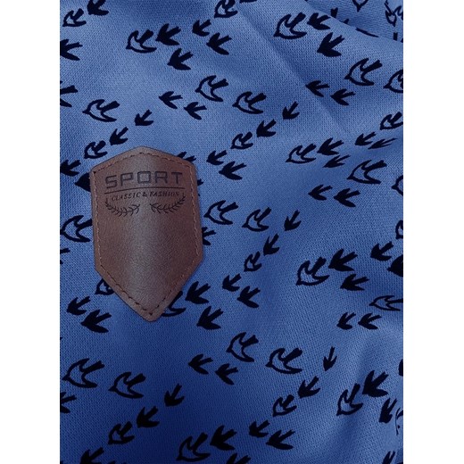 Sportowa bluza z kapturem w jaskółki niebieska (2309) Goodlookin.pl M (38) goodlookin.pl