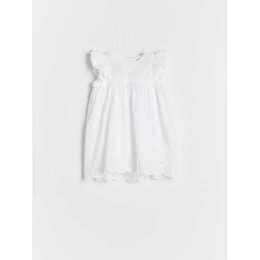 Reserved - Biała sukienka we wzór - biały ze sklepu Reserved w kategorii Ubranka do chrztu - zdjęcie 170521983