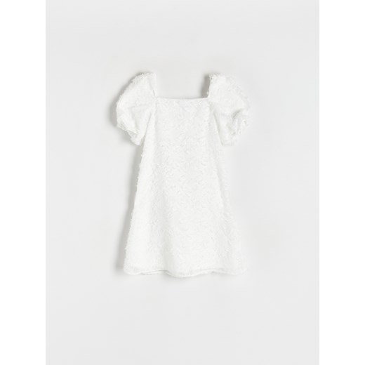 Reserved - Sukienka z bufkami - złamana biel ze sklepu Reserved w kategorii Sukienki dziewczęce - zdjęcie 170522063