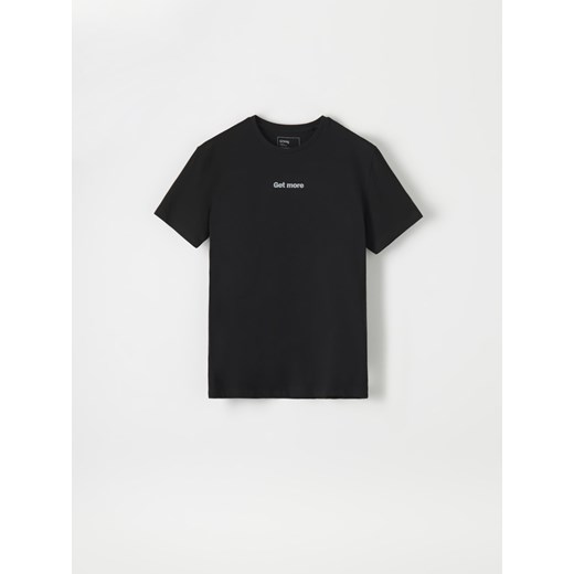 T-shirt męski czarny Sinsay z krótkimi rękawami 