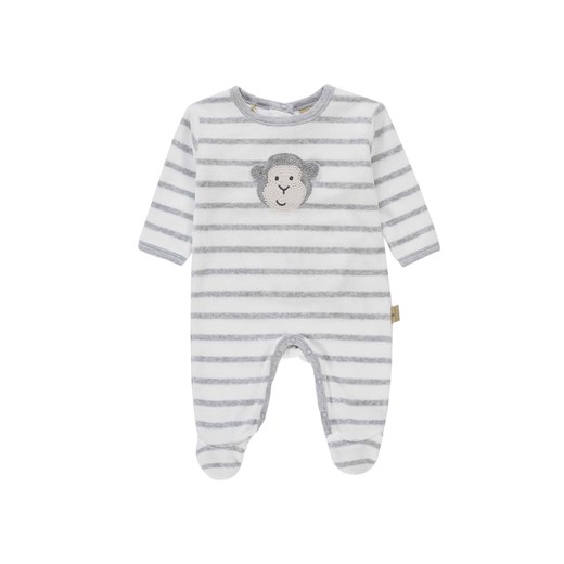 Pajacyk niemowlęcy długi rękaw, szaro-biały w paski z małpką, Bellybutton ze sklepu 5.10.15 w kategorii Pajacyki - zdjęcie 170524093