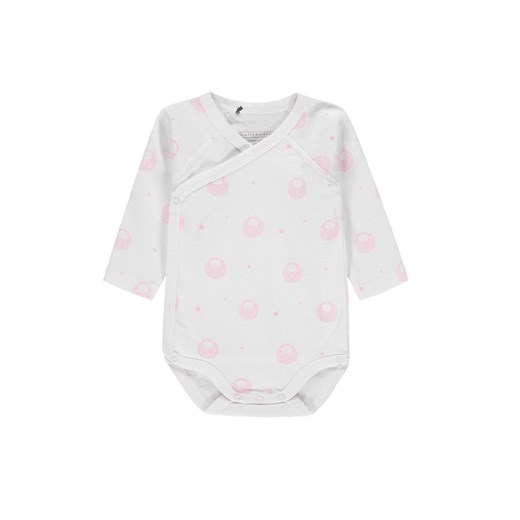 Body dziewczęce kopertowe długi rękaw, białe z różowym nadrukiem, Bellybutton ze sklepu 5.10.15 w kategorii Body niemowlęce - zdjęcie 170524144