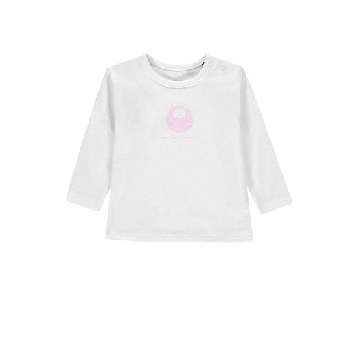 Bluzka dziewczęca z długim rękawem, bawełna organiczna, biała, Bellybutton ze sklepu 5.10.15 w kategorii Kaftaniki i bluzki - zdjęcie 170524164