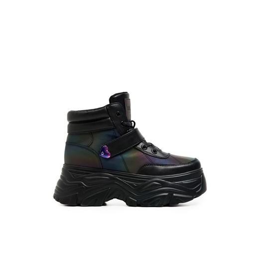 Cropp - Czarne buty za kostkę z efektem holo - czarny Cropp 37 promocyjna cena Cropp