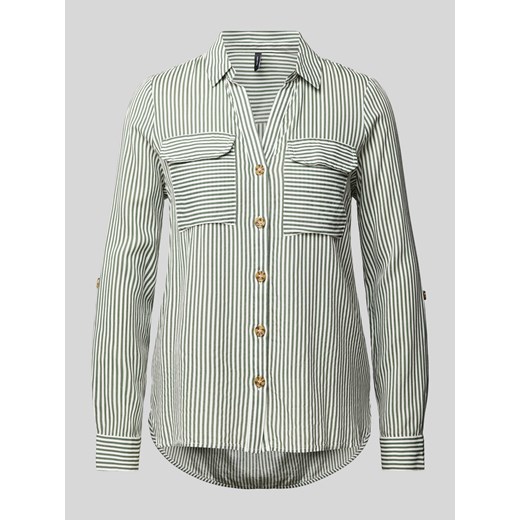 Bluzka koszulowa z nakładanymi kieszeniami z patką na piersi model ‘BUMPY’ ze sklepu Peek&Cloppenburg  w kategorii Koszule damskie - zdjęcie 170524931