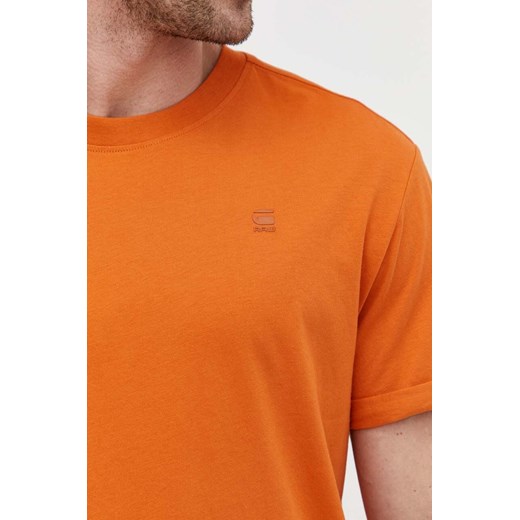 G-Star Raw t-shirt bawełniany męski kolor pomarańczowy gładki S ANSWEAR.com