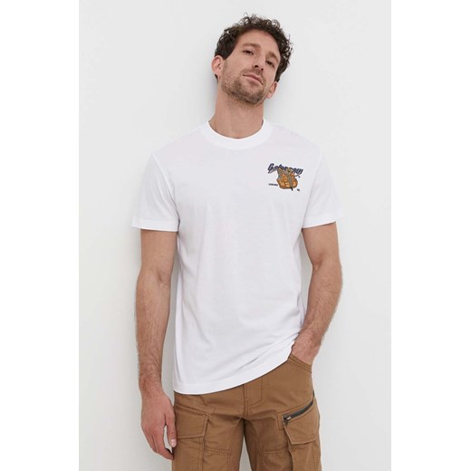 G-Star Raw t-shirt bawełniany męski kolor biały z nadrukiem L ANSWEAR.com