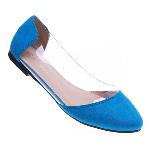 Transparentne niebieskie balerinki /D9-2 15848 T190/ Pantofelek24 36 Pantofelek24.pl