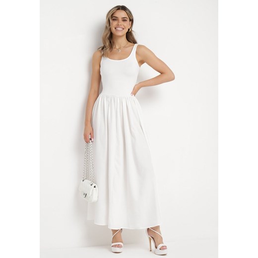 Biała Rozkloszowana Sukienka Długa na Ramiączkach Dalyssa ze sklepu Born2be Odzież w kategorii Sukienki - zdjęcie 170528730