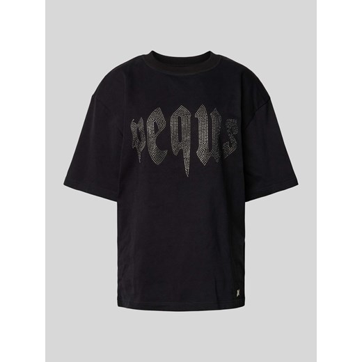 T-shirt z obszyciem z ozdobnych kamieni model ‘Rhinestone’ ze sklepu Peek&Cloppenburg  w kategorii Bluzki damskie - zdjęcie 170529763