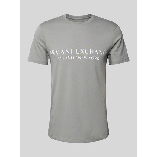 T-shirt z nadrukiem z logo model ‘milano/nyc’ Armani Exchange M Peek&Cloppenburg 
