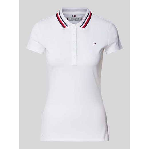 Koszulka polo o kroju slim fit z paskami w kontrastowym kolorze ze sklepu Peek&Cloppenburg  w kategorii Bluzki damskie - zdjęcie 170529822