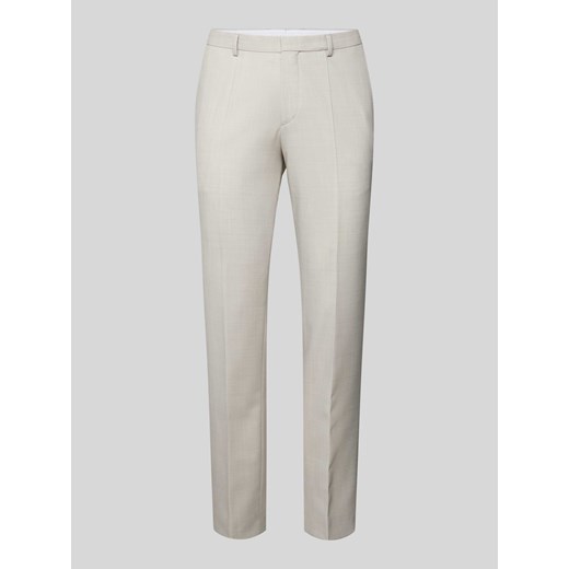 Spodnie o kroju regular fit z zakładkami w pasie i kieszeniami z tyłu model ‘Hesten’ ze sklepu Peek&Cloppenburg  w kategorii Spodnie męskie - zdjęcie 170529880