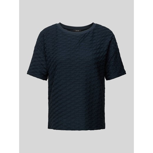 T-shirt z fakturowanym wzorem model ‘Sellona’ ze sklepu Peek&Cloppenburg  w kategorii Bluzki damskie - zdjęcie 170529904