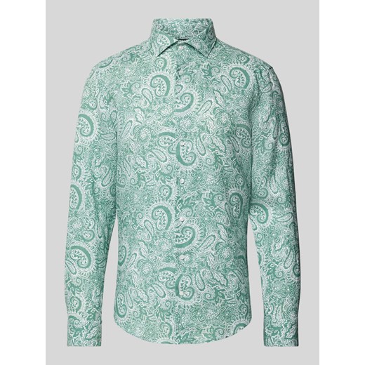 Koszula biznesowa o kroju regular fit z lnu z kołnierzykiem new kent ze sklepu Peek&Cloppenburg  w kategorii Koszule męskie - zdjęcie 170529992