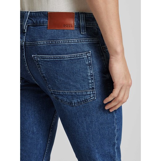 Jeansy o kroju slim fit z aplikacją z logo model ‘Delaware’ 31/34 Peek&Cloppenburg 