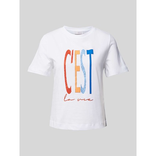 T-shirt zdobiony kamieniami ze sklepu Peek&Cloppenburg  w kategorii Bluzki damskie - zdjęcie 170530671
