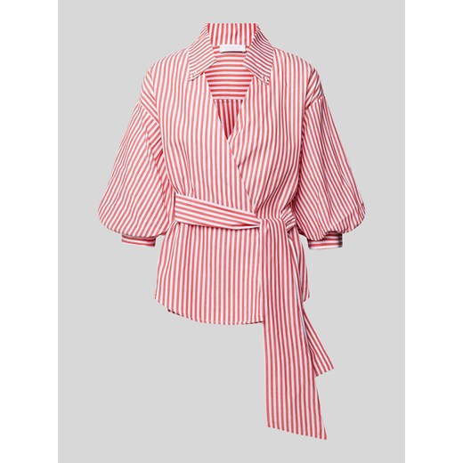 Bluzka z paskiem do wiązania ze sklepu Peek&Cloppenburg  w kategorii Koszule damskie - zdjęcie 170530850