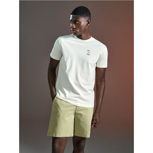 Sinsay - Koszulka - kremowy ze sklepu Sinsay w kategorii T-shirty męskie - zdjęcie 170531682