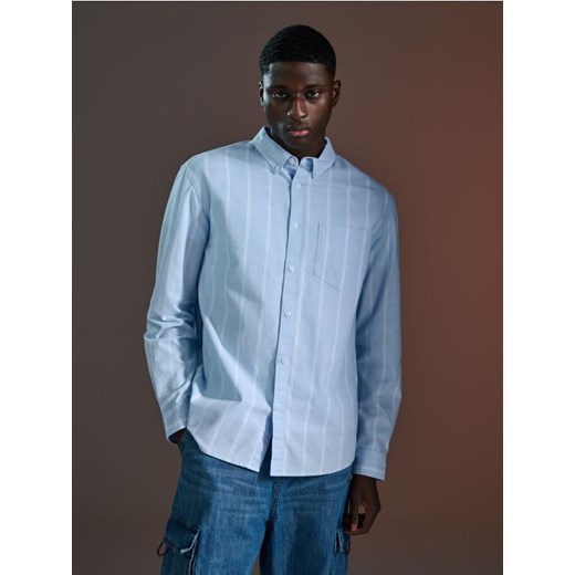 Sinsay - Koszula w paski - błękitny ze sklepu Sinsay w kategorii Koszule męskie - zdjęcie 170531710
