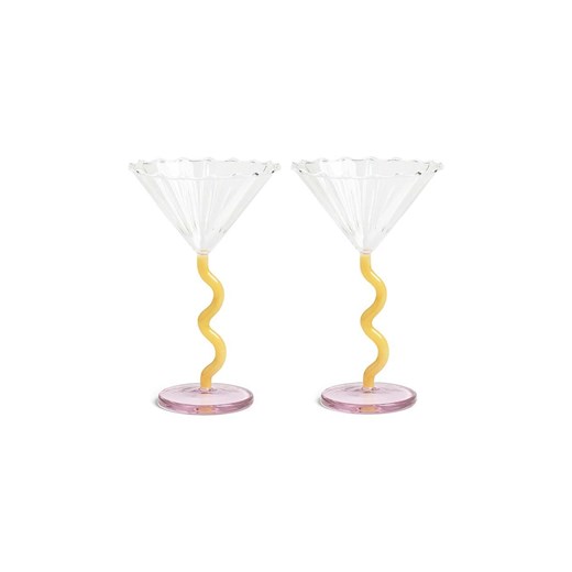 &k amsterdam zestaw kieliszków Coupe Curve Caramel 2-pack &k Amsterdam ONE ANSWEAR.com